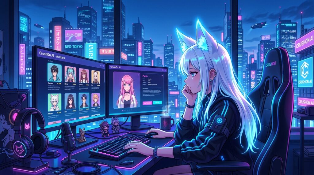 YukiGF reviewing CrushOn AI anime character avatars and uncensored roleplay telemetry