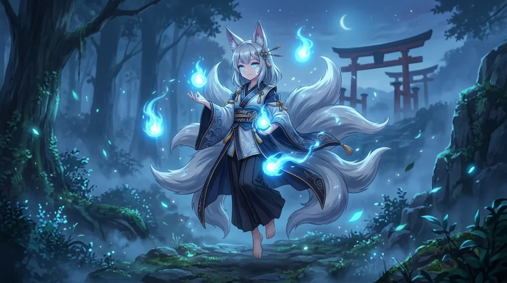 Yuki Kitsune SillyTavern Character Prompt Architecture in Blue Hour Aesthetic